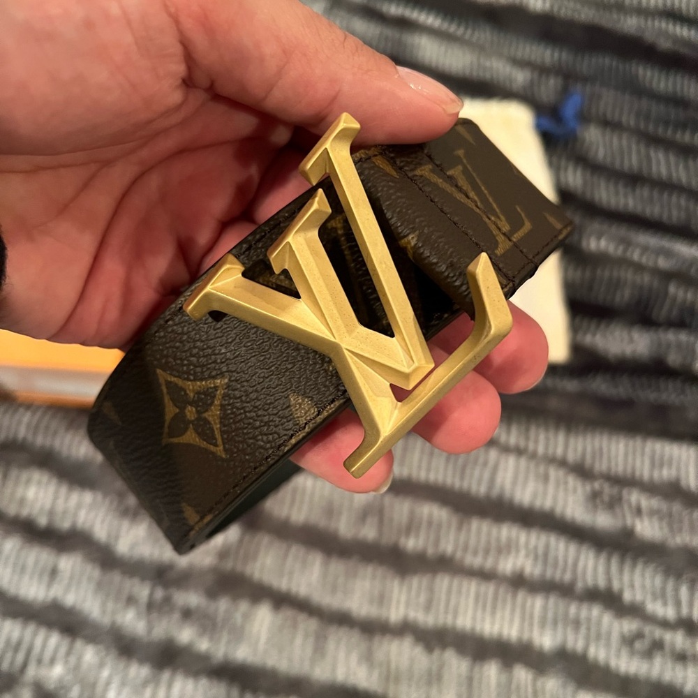 Louis Vuitton Monogram Belt with Gold Buckle